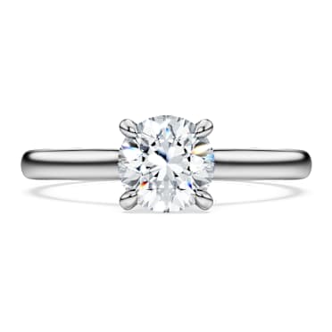 Eternity solitaire ring, Lab-grown diamonds 1 ct tw, Round shape, 14K white gold - Swarovski, 5710700