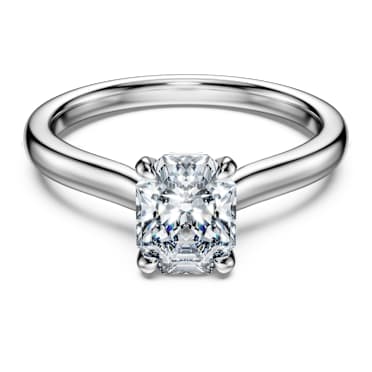 Eternity solitaire ring, Lab-grown diamonds 1.0 ct tw, Octagon shape, 14K white gold - Swarovski, 5710720