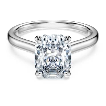 Eternity solitaire ring, Lab-grown diamonds 2.0 ct tw, Octagon shape, 14K white gold - Swarovski, 5710753