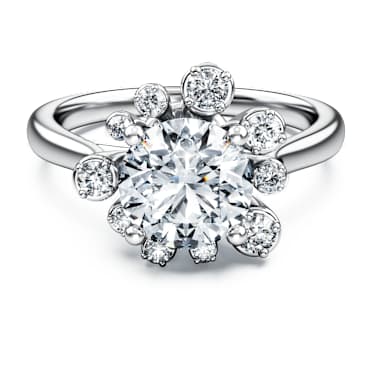 Galaxy ring, Lab-grown diamonds 2 ct tw, Round shape, 14K white gold - Swarovski, 5710810