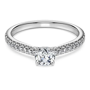 Eternity solitaire ring, Laboratory grown diamonds 0.7 ct tw, Round shape, 14K white gold - Swarovski, 5710847
