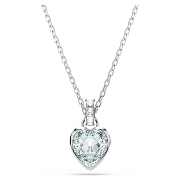 Imber 펜던트, 하트 컷, 하트, 블루, 로듐 플래팅 - Swarovski, 5711346