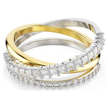 Anel Hyperbola, Combinação de lapidações, Branco, Acabamento de combinação de metais - Swarovski, 5714161