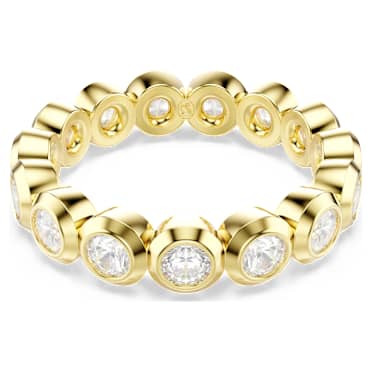 Imber 戒指, 圓形切割, 白色, 18K 金飾面 - Swarovski, 5714309