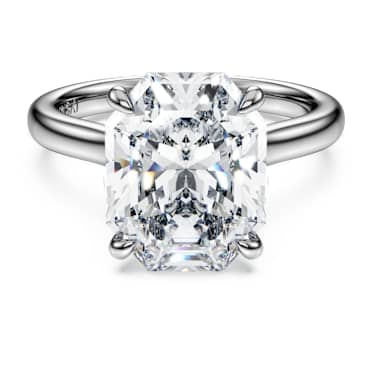 Eternity Solitärring, Im Labor gezüchtete Diamanten 5 ct tw, Achteckform, 18K Weißgold - Swarovski, 5714598