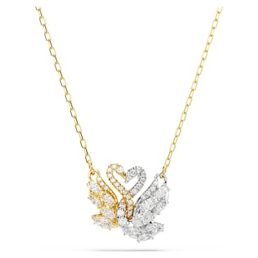 Swan 鏈墜, 天鵝, 白色, 鍍金色色調 - Swarovski, 5714934