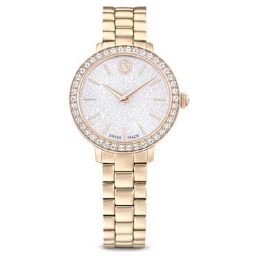 Watch, Swiss Made, Metal bracelet, Gold tone, Champagne gold-tone finish - Swarovski, 5715026