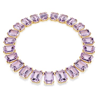 Collier Tennis Millenia, Cristaux oversize, Taille octogonale, Violet, Placage de ton or - Swarovski, 5715330