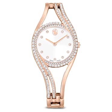 Hyperbola bangle watch, Swiss Made, Metal bracelet, Rose gold tone, Rose gold-tone finish - Swarovski, 5715465