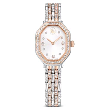 Dextera Octagon 手錶, 瑞士製造, 金屬手鏈, 銀色, 玫瑰金色潤飾 - Swarovski, 5715521