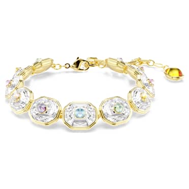 Chroma bracelet, Octagon cut, Multicolored, 18K gold finish - Swarovski, 5715800