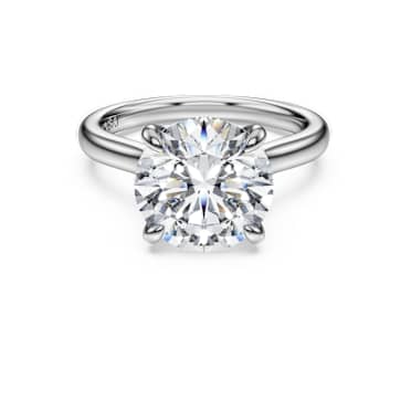 Eternity 單鑽戒指, 總重 4 克拉培育鑽石, 圓形, 18K 金（白色) - Swarovski, 5716145