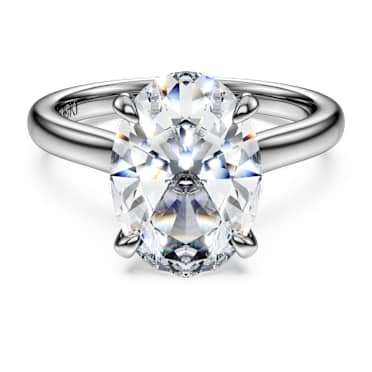 Eternity Solitärring, Im Labor gezüchtete Diamanten 4 ct tw, Ovale Form, 18K Weißgold - Swarovski, 5716152