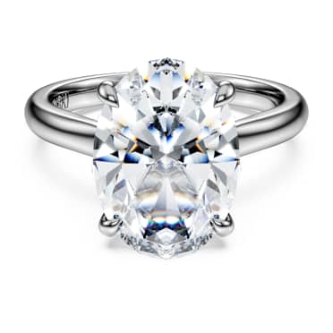 Eternity Solitärring, Im Labor gezüchtete Diamanten 5 ct tw, Ovale Form, 18K Weißgold - Swarovski, 5716173