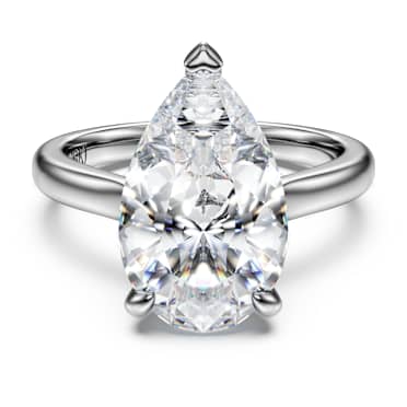 Solitérní prsten Eternity, Laboratorně pěstované diamanty 5 ct tw, Hruškový výbrus, 18K bílé zlato - Swarovski, 5716180