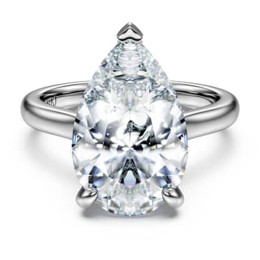 Solitérní prsten Eternity, Laboratorně pěstované diamanty 6 ct tw, Hruškovitý tvar, 18K bílé zlato - Swarovski, 5716208