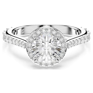 Una Angelic Ring, Rundschliff, Weiß, Silberfarbenes Finish - Swarovski, 5717927