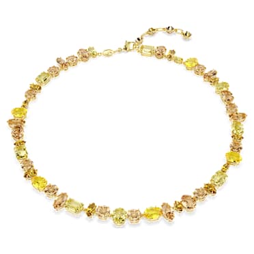 Gema Tennis Halskette, Verschiedene Schliffe, Gelb, Goldlegierungsschicht - Swarovski, 5718071
