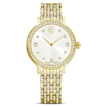 Ceas Imber, Fabricat în Elveția, Brățară de metal, Nuanță aurie, Finisaj în nuanță aurie - Swarovski, 5718169