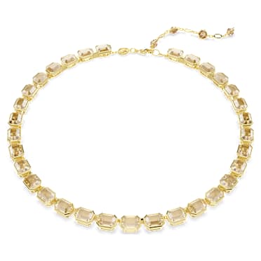 Millenia Tennis necklace, Octagon cut, Yellow, Gold-tone plated - Swarovski, 5718674