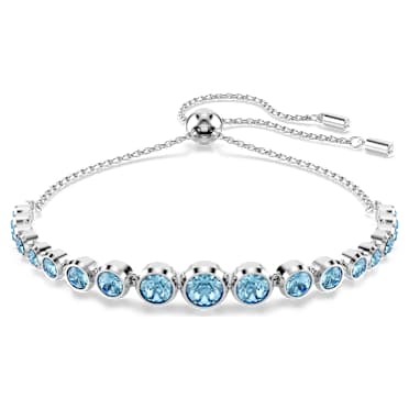 Imber Tennis Armband, Gemischte Rundschliffe, Blau, Rhodiniert - Swarovski, 5719282