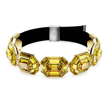 Lucent โชคเกอร์, ทรงแปดเหลี่ยม, เหลือง, เคลือบโทนสีทอง - Swarovski, 5720208