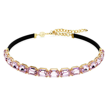 Millenia โชคเกอร์ Tennis, เจียระไนทรงแปดเหลี่ยม, ม่วง, เคลือบโทนสีทอง - Swarovski, 5720486