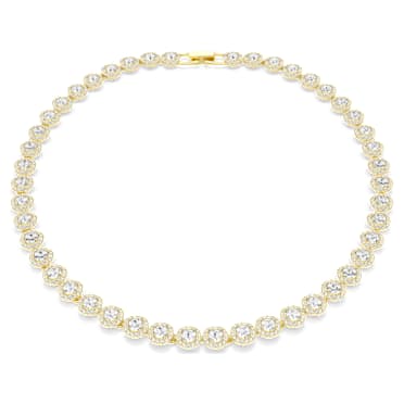 Una Angelic Halskette, Rundschliff, Weiß, 18K Goldbeschichtet - Swarovski, 5720505