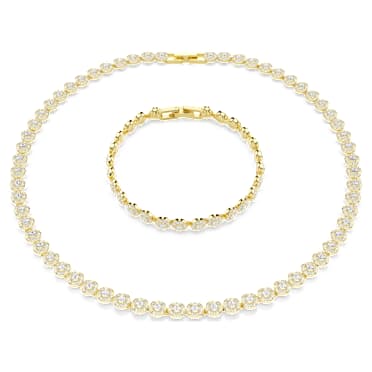 Parure Una Angelic, Taille ronde, Blanc, Doré à l’or 18 carats (750/1000) - Swarovski, 5720506
