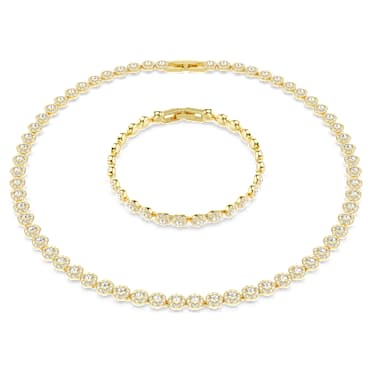 Una Angelic เซ็ต, เจียระไนทรงกลม, เขียว, เคลือบโทนสีทอง - Swarovski, 5720506