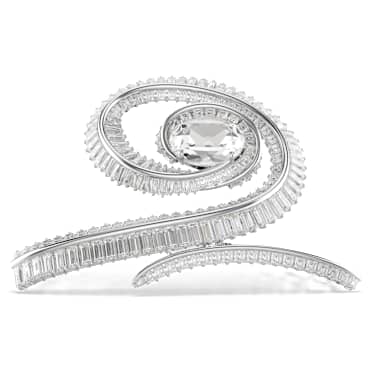 กิ๊บติดผม Ariana Grande x Swarovski, Crystal Pearl, เหลี่ยมเจียระไน Baguette, ขาว, เคลือบโรเดียม - Swarovski, 5720867