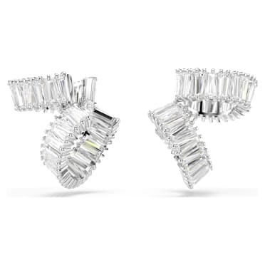 Ariana Grande x Swarovski ต่างหูแบบ Cuff, เจียระไนทรง Baguette, ขาว, เคลือบโรเดียม - Swarovski, 5720872