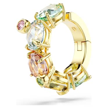 Gema ต่างหูแบบ Cuff, เดี่ยว, ผสมผสานเหลี่ยมเจียระไนหลายหลายรูปแบบ, หลากสี, เคลือบโทนสีทอง - Swarovski, 5720903