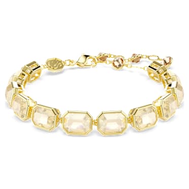 Bracciale Tennis Millenia, Taglio ottagonale, Caramello, Placcato color oro - Swarovski, 5720912