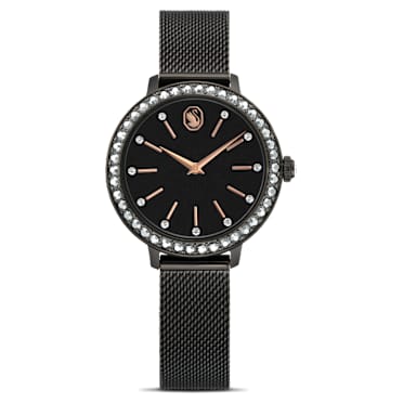 Certa นาฬิกา, สร้อยข้อมือโลหะ, ดำ, เคลือบสีดำ - Swarovski, 5721560