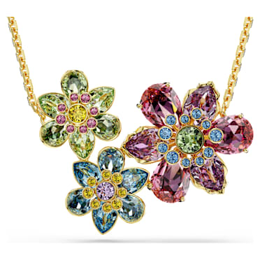 Idyllia pendant, Mixed cuts, Flower, Multicolored, Gold-tone plated - Swarovski, 5721668