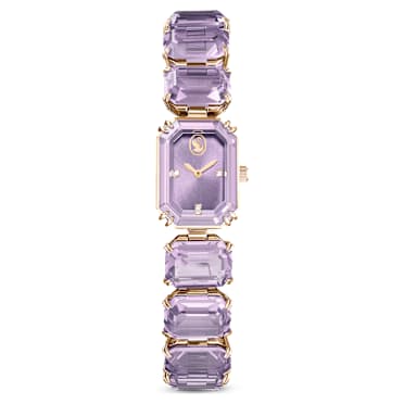 Relógio, Pulseira com lapidação octogonal, Roxo, Acabamento em champanhe dourado - Swarovski, 5722364