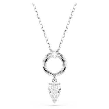Mesmera 鏈墜, 梨形切割, 白色, 鍍白金色 - Swarovski, 5723146