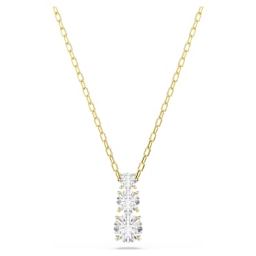 Stilla Attract ペンダント, ラウンドカット, ホワイト, ゴールドトーン・プレーティング - Swarovski, 5723298
