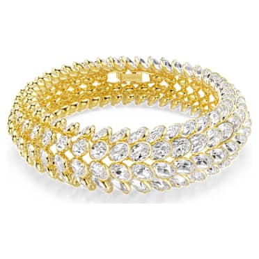 Idyllia bracelet, Oval cut, White, Gold-tone plated - Swarovski, 5723540
