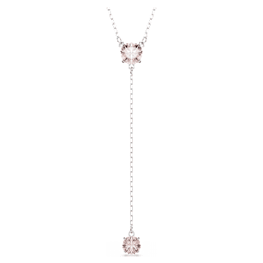 Attract Y-Halskette, Rundschliff, Rosa, Rhodiniert - Swarovski, 5723570