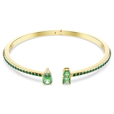 Manchette Matrix, Tailles variées, Verte, Placage de ton or - Swarovski, 5723576