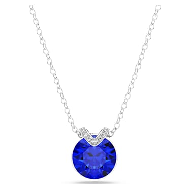 Bella V hanger, Ronde slijpvorm, Blauw, Rodium toplaag - Swarovski, 5724286