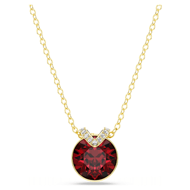 Bella V 펜던트, 라운드 컷, 레드, 골드 톤 플래팅 - Swarovski, 5724287