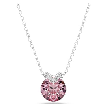 Pendentif Bella V, Taille ronde, Rose, Métal rhodié - Swarovski, 5724289