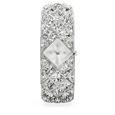 Orologio Curiosa Bangle, Bracciale in cristallo, Tono argentato, Acciaio inossidabile - Swarovski, 5724515