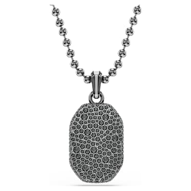 Dextera Octagon pendant, Octagon shape, Round cut, Black, Ruthenium plated - Swarovski, 5724595