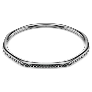 Dextera bangle, Octagon shape, Round cut, White, Ruthenium plated - Swarovski, 5724604