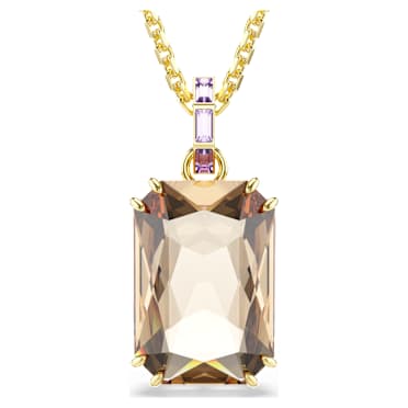 Millenia pendant, Octagon cut, Caramel, Gold-tone plated - Swarovski, 5725752