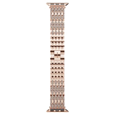Sparkling princess strap, For Apple Watch® 40mm & 41mm, Rose gold tone, Rose gold-tone finish - Swarovski, 5725786